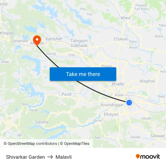 Shivarkar Garden to Malavli map