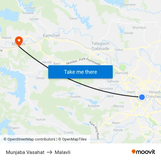 Munjaba Vasahat to Malavli map