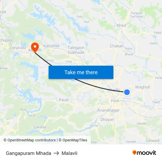 Gangapuram Mhada to Malavli map