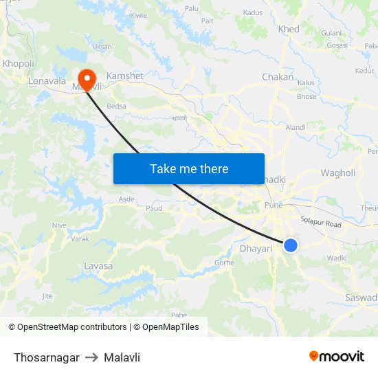 Thosarnagar to Malavli map