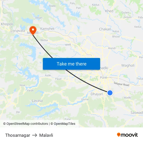 Thosarnagar to Malavli map