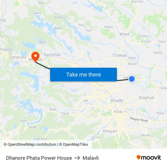 Dhanore Phata Power House to Malavli map