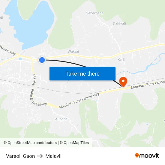 Varsoli Gaon to Malavli map