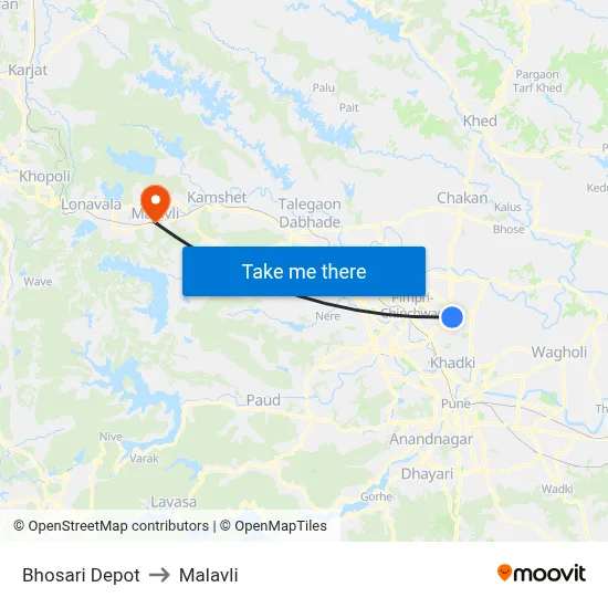 Bhosari Depot to Malavli map