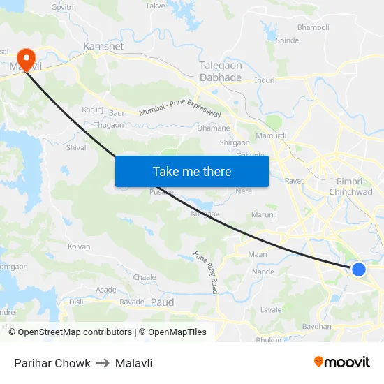 Parihar Chowk to Malavli map