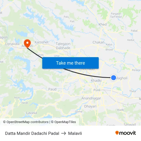 Datta Mandir Dadachi Padal to Malavli map