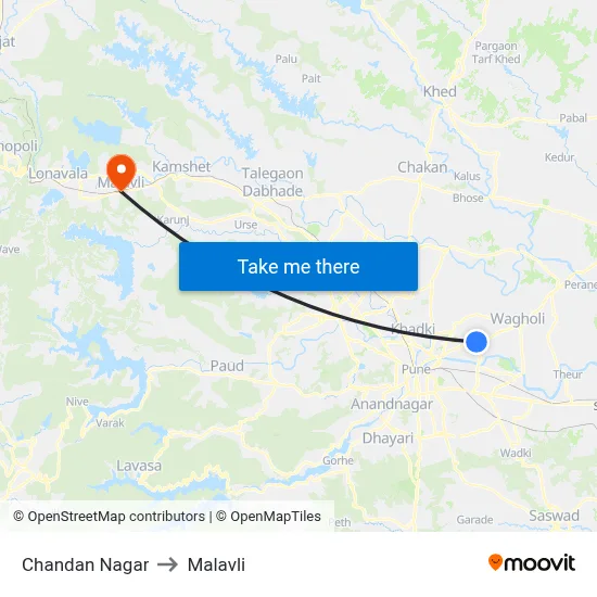 Chandan Nagar to Malavli map