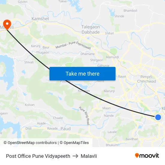 Post Office Pune Vidyapeeth to Malavli map
