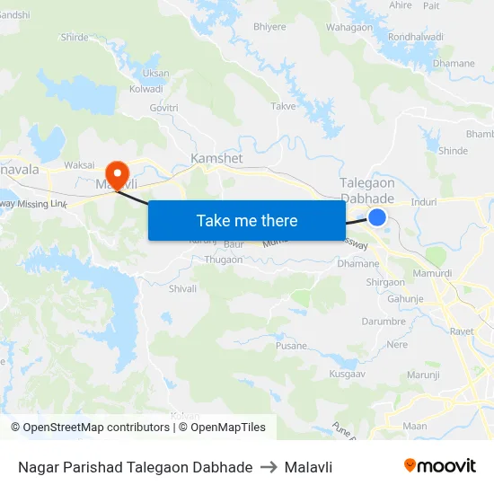 Nagar Parishad Talegaon Dabhade to Malavli map
