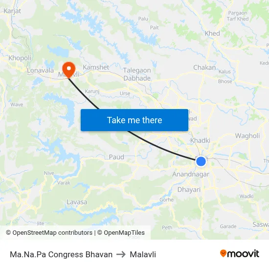 Ma.Na.Pa Congress Bhavan to Malavli map