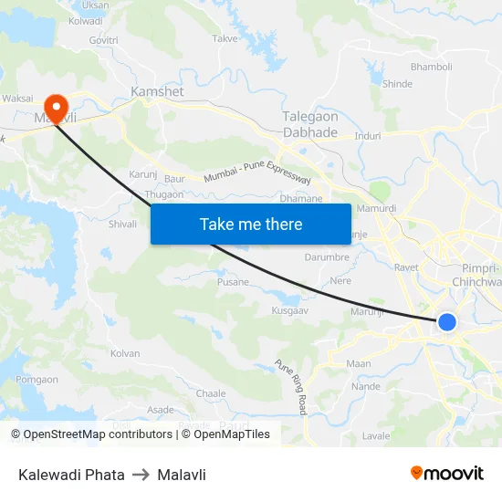 Kalewadi Phata to Malavli map