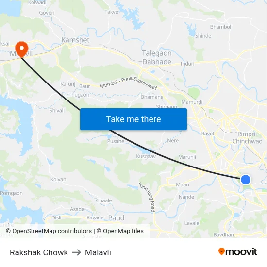Rakshak Chowk to Malavli map