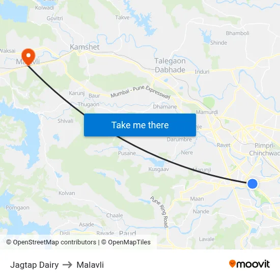 Jagtap Dairy to Malavli map