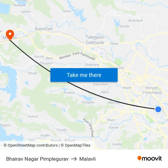 Bhairav Nagar Pimplegurav to Malavli map