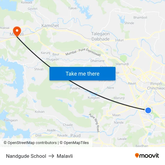 Nandgude School to Malavli map
