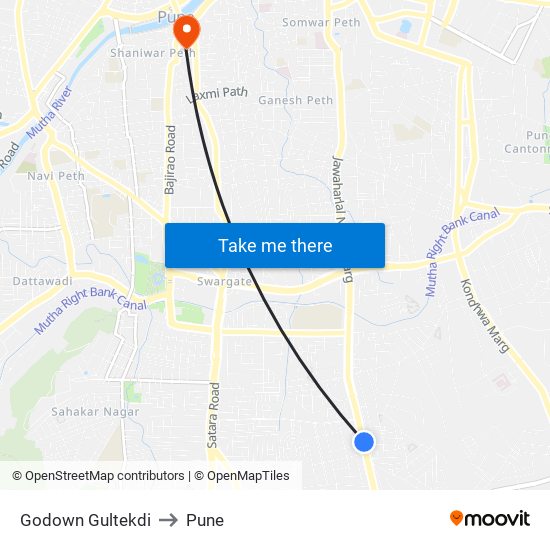 Godown Gultekdi to Pune map