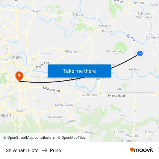 Shivshahi Hotel to Pune map