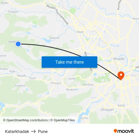 Katarkhadak to Pune map
