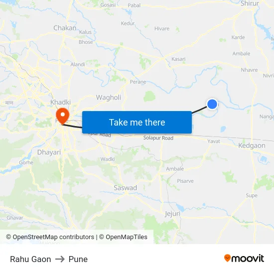 Rahu Gaon to Pune map
