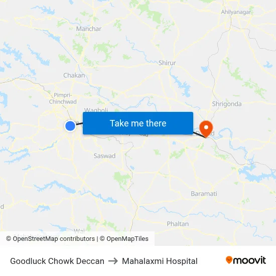 Goodluck Chowk Deccan to Mahalaxmi Hospital map