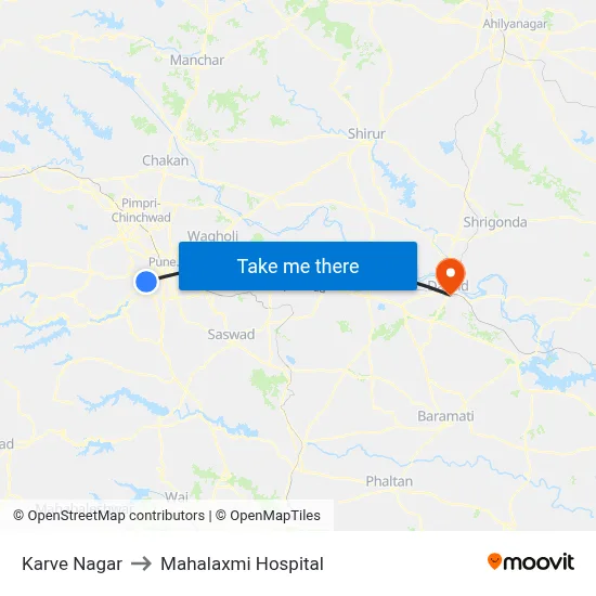 Karve Nagar to Mahalaxmi Hospital map