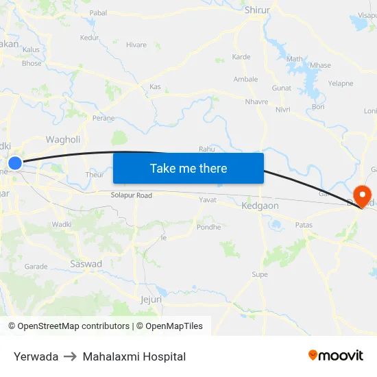 Yerwada to Mahalaxmi Hospital map