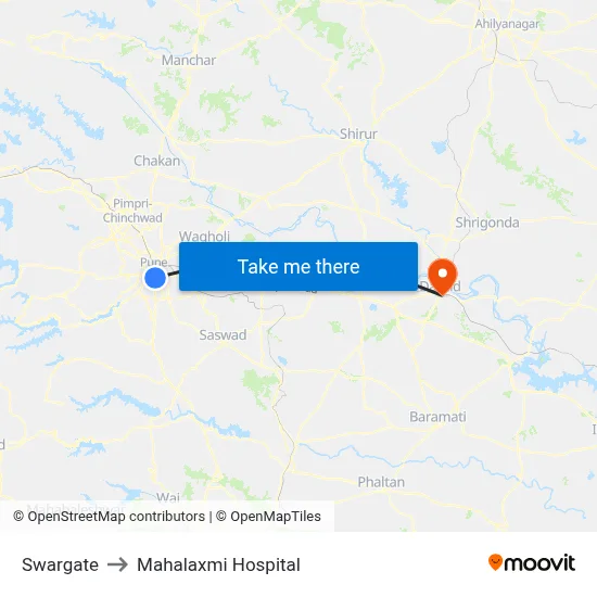 Swargate to Mahalaxmi Hospital map