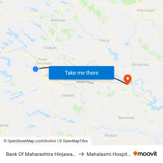 Bank Of Maharashtra Hinjawadi to Mahalaxmi Hospital map