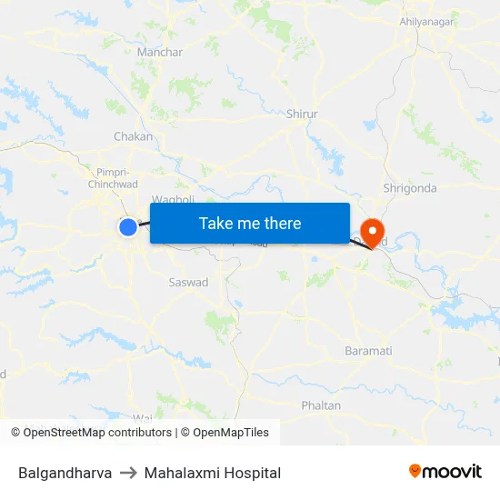 Balgandharva to Mahalaxmi Hospital map