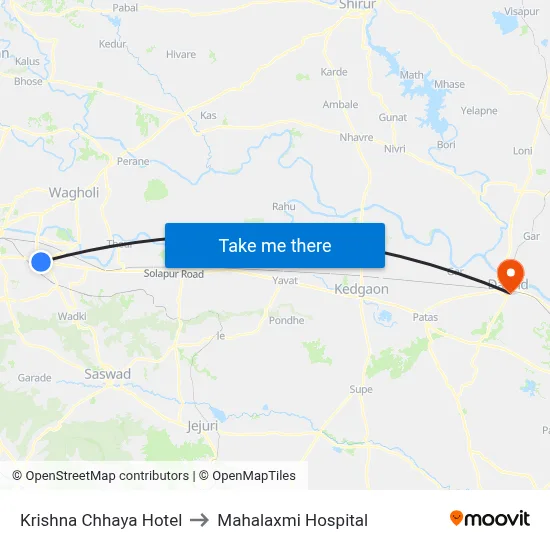 Krishna Chhaya Hotel to Mahalaxmi Hospital map