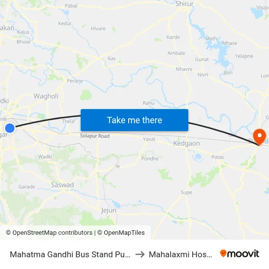 Mahatma Gandhi Bus Stand Pulgate to Mahalaxmi Hospital map