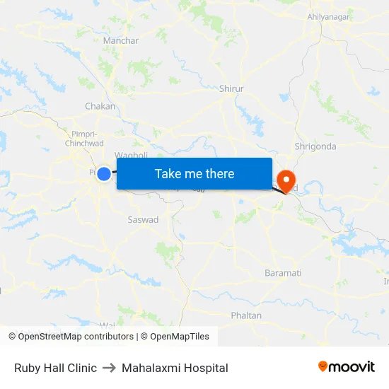 Ruby Hall Clinic to Mahalaxmi Hospital map
