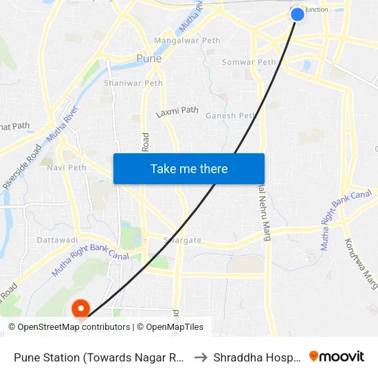 Pune Station (Towards Nagar Road) to Shraddha Hospital map