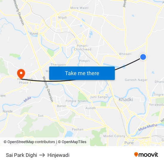 Sai Park Dighi to Hinjewadi map