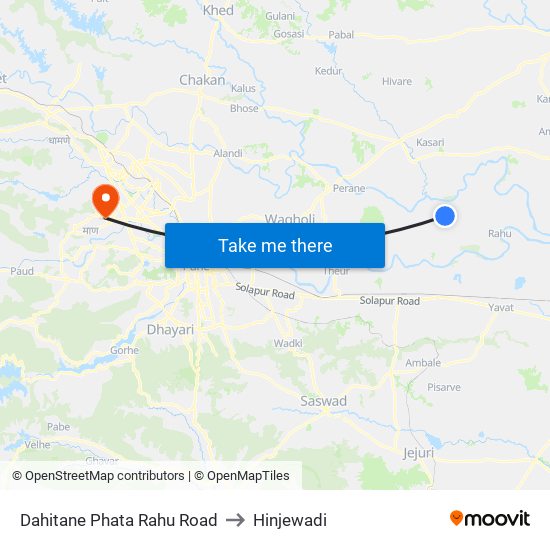 Dahitane Phata Rahu Road to Hinjewadi map