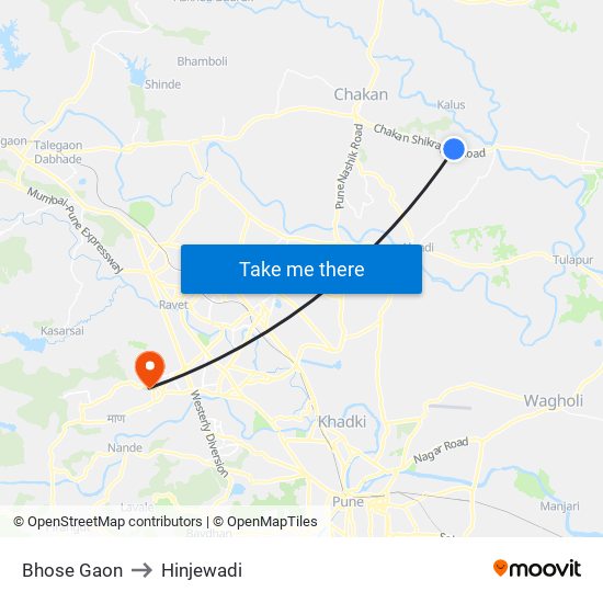 Bhose Gaon to Hinjewadi map
