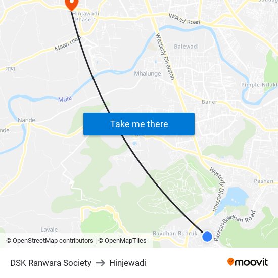 DSK Ranwara Society to Hinjewadi map