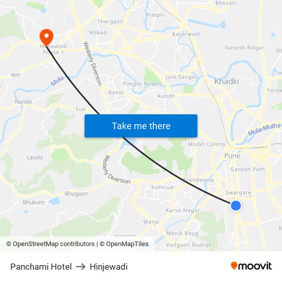 Panchami Hotel to Hinjewadi map