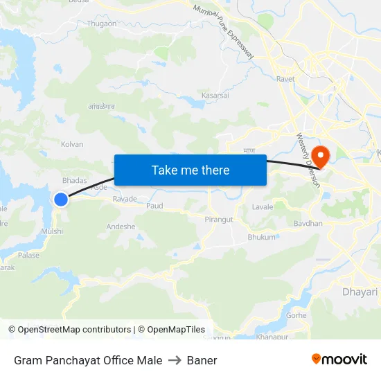 Male Gram Panchayat Karyalaya to Baner map