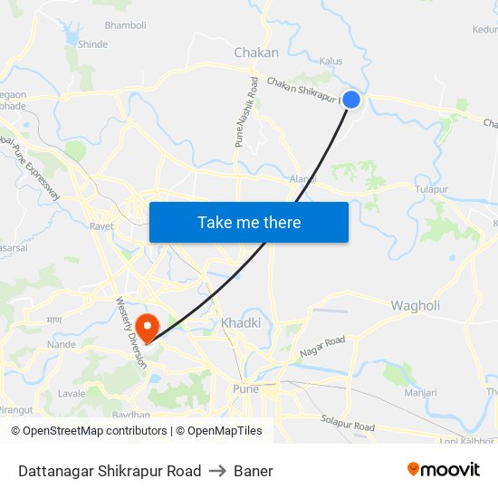 Dattanagar Shikrapur Road to Baner map