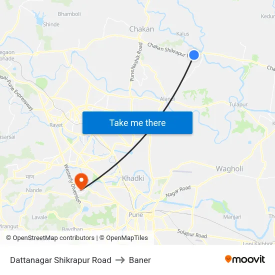 Dattanagar Shikrapur Road to Baner map