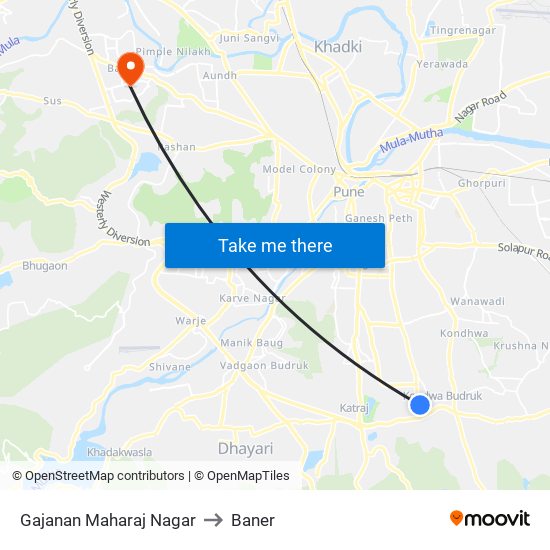 Gajanan Maharaj Nagar to Baner map