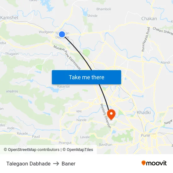 Talegaon Dabhade to Baner map