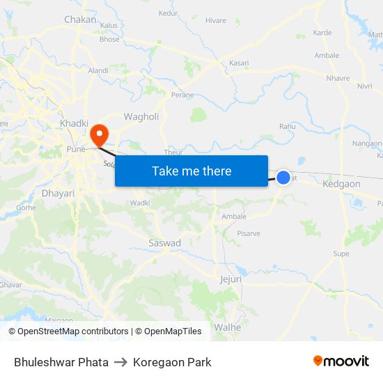 Bhuleshwar Phata to Koregaon Park map