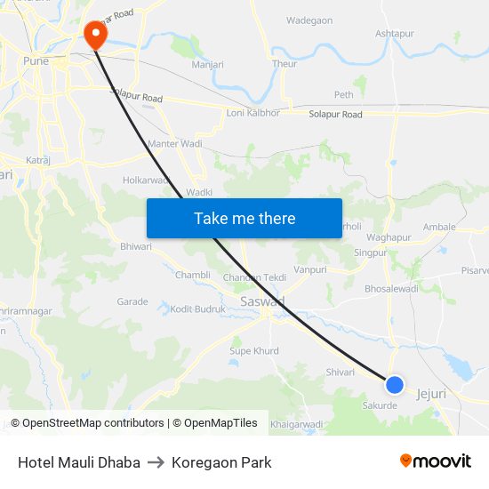 Hotel Mauli Dhaba to Koregaon Park map