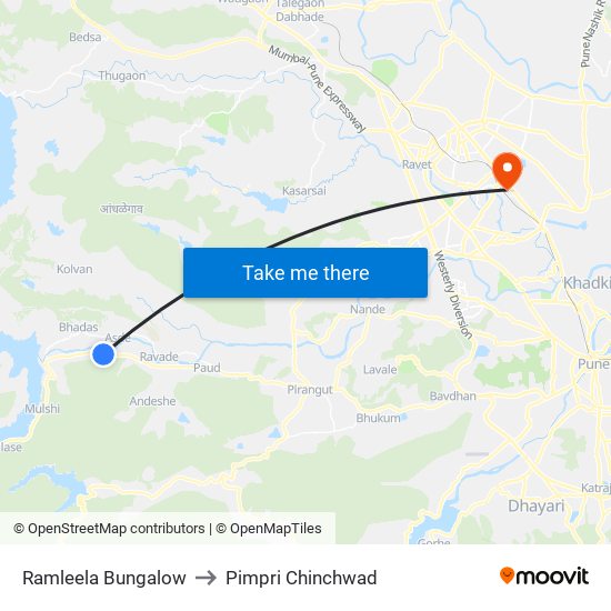 Ramleela Bungalow to Pimpri Chinchwad map
