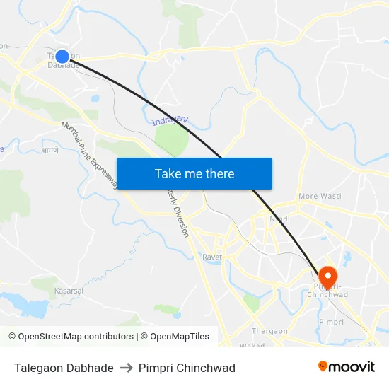Talegaon Dabhade to Pimpri Chinchwad map