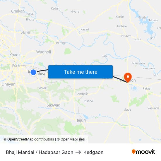 Bhaji Mandai / Hadapsar Gaon to Kedgaon map