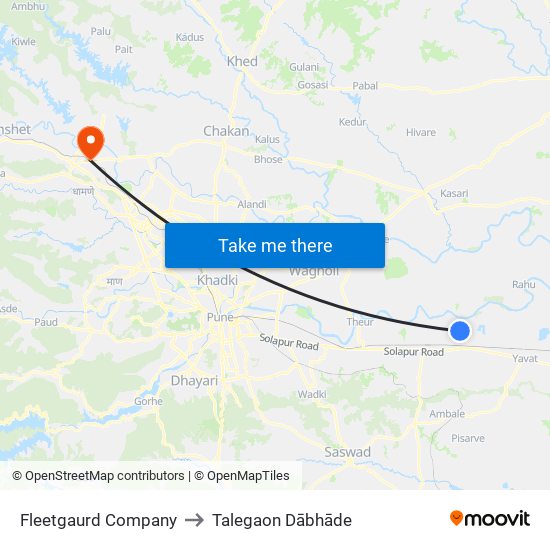 Fleetgaurd Company to Talegaon Dābhāde map