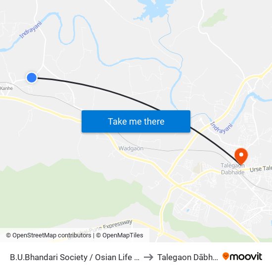 B.U.Bhandari Society / Osian Life Lands to Talegaon Dābhāde map